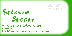 valeria szecsi business card