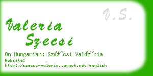 valeria szecsi business card